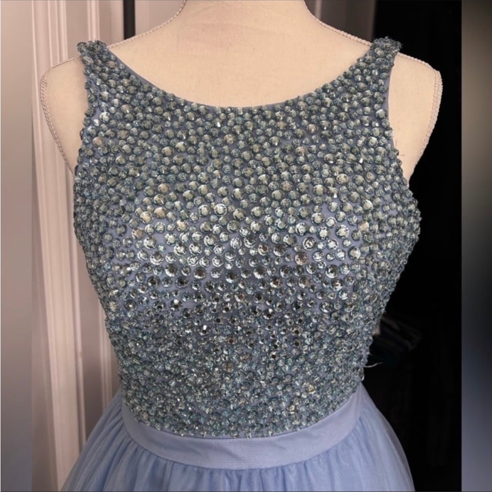 Ball gown dress with rhinestones in Periwinkle